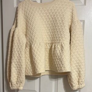 Cozy Quilted Cream Sweatshirt